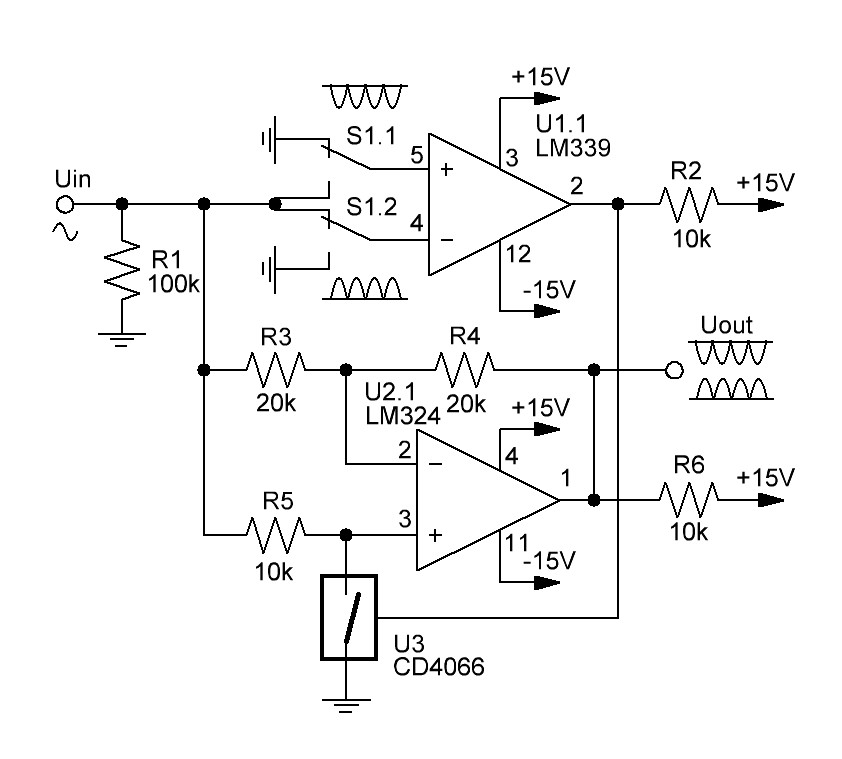 Two Half Period Rectifiers On Op Amps Edn Asia