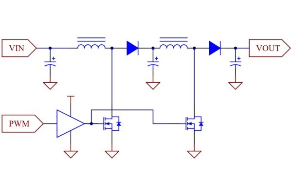 Double-boost converter extends power range of high-conversion